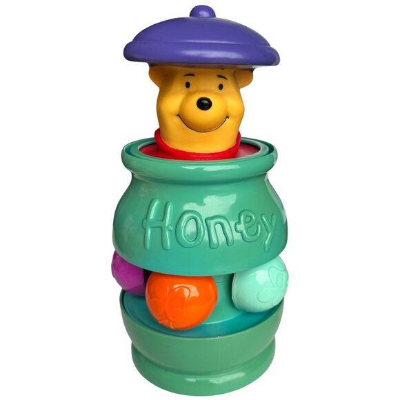 VINTAGE Mattel Disney Winnie The Pooh Spinning Honey Pot Pop-Up Baby Toy - Picture 1 of 11